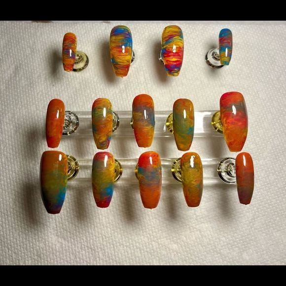 Long press-on nails “Color Craze” - Picture 3 of 6